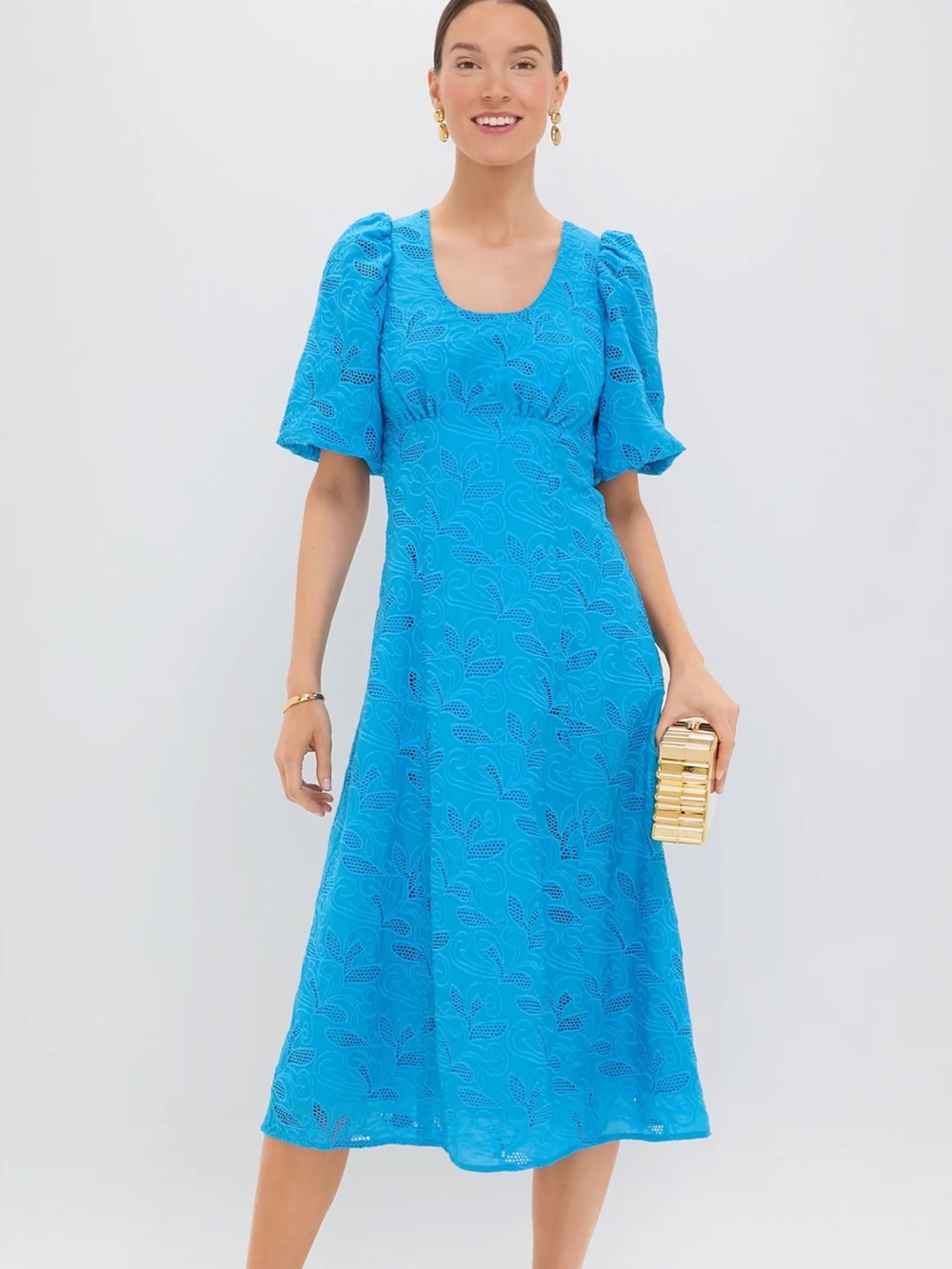 Tuckernuck HYACINTH HOUSE Azure Eyelet Ainsley Midi Dress Size L - Picture 3 of 13
